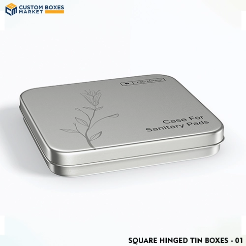 Custom Square Hinged Tin Boxes