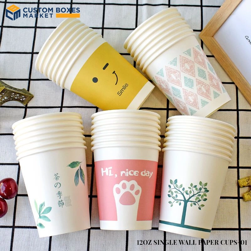 Custom 12oz Single Wall Paper Cups