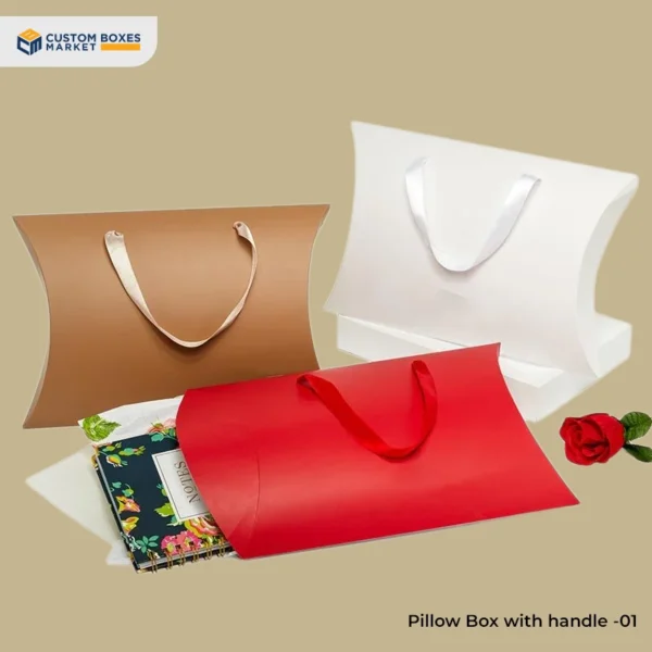 custom Pillow Boxes with handle 1