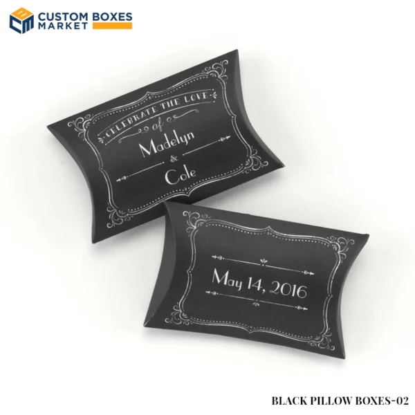 Black printed Pillow Boxes 02