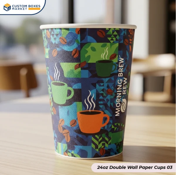 24oz Double Wall Paper Cups with logo (3)