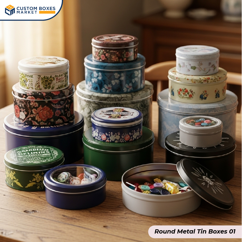 Custom Round Metal Tin Boxes